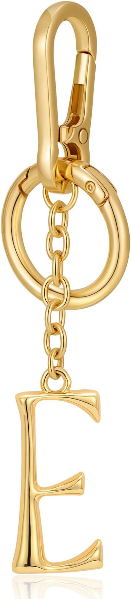 Gold Initial Keychain For Women Cute Bubble Letter Keychains Initial Bag Charm Personalized Keychain Accessories Gift