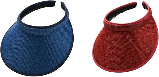 Cloth Covered Slip-On Visor for Women, Adjustable Cap Sports Sun Visors for Men