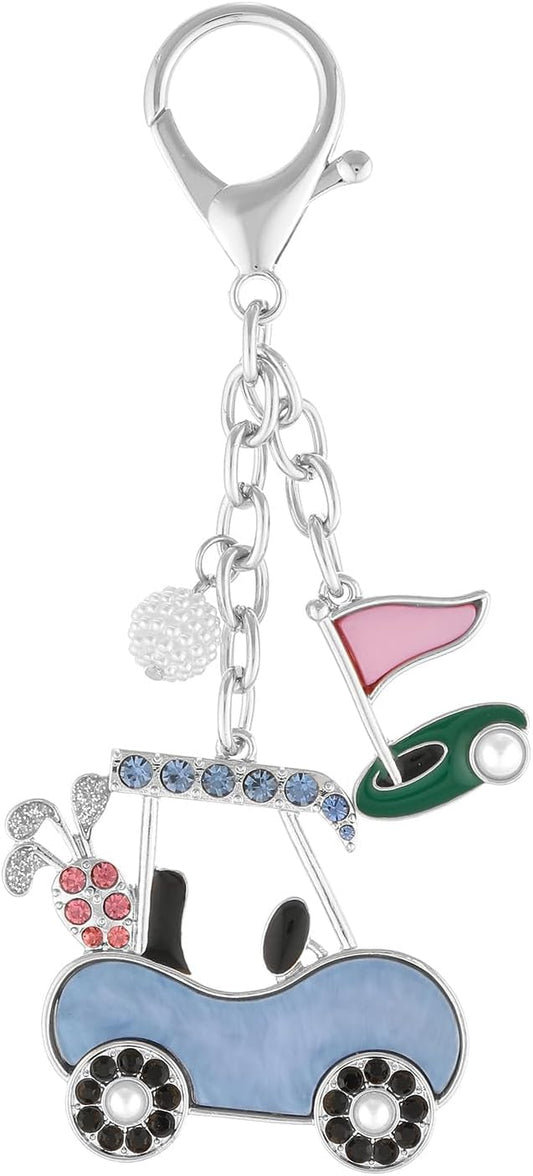 Madison Tyler Western Cowboy Boots Cherry Bow Bubble Tea Strawberry Cute Keychain | Bag Charms for Handbags Purse Charms