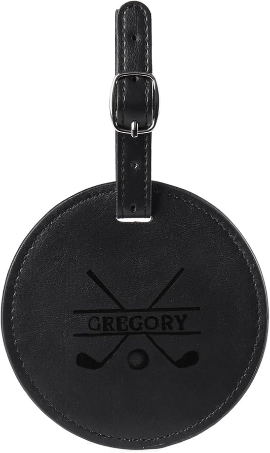 Personalized Golf Bag Tag with Tees Custom Name & Pattern Leather Golf Tee Holder with Gift for Dad
