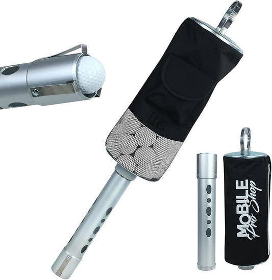 Golf Ball Retriever | Portable Shag Bag for Golf Balls | Collector with Detachable Aluminum Alloy/Plastic Tube and Handle - Holds up to 80 Balls