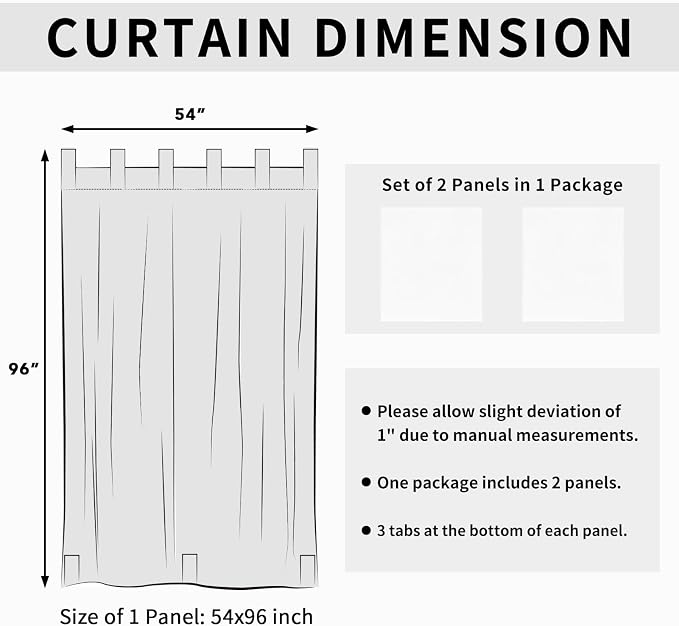 Easy-Going Outdoor Patio Curtains 2 Panels, 54x96 inch, Porch and Pergola - Image 6