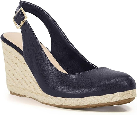 Womens Espadrilles Wedge Sandals Closed Toe Slingback Wedges Pumps Platform Heeled Sandal