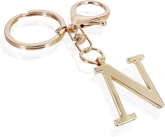 LAXPICOL Gold Letter A-Z Keychain for Women Bag Charms Purse Charms For Handbags Metal Alphabet Initial Letter Keychain