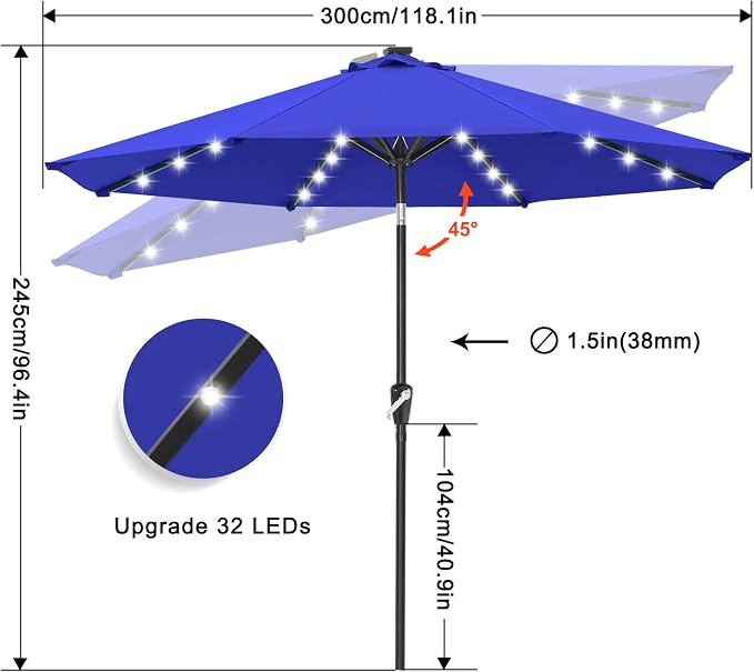 ABCCANOPY Solar Led Patio Umbrella - Image 4