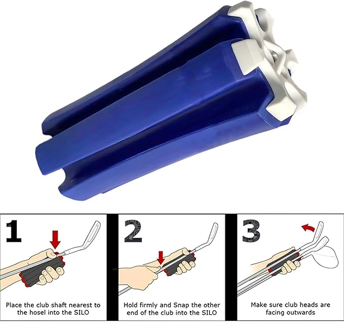 Golf Club Fixer Holds 6 Clubs Compact Portable with Padded Handle Travel Storage Stabilizer for Golf Bags