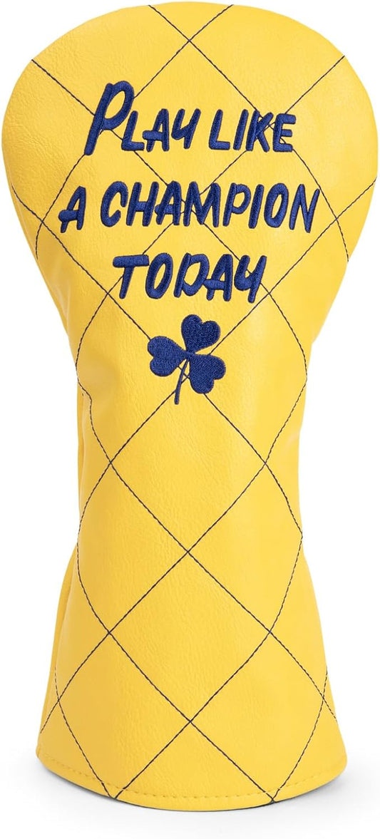 Golf Club Head Covers Premium Leather Golf Driver Fairway(FW) Wood Hybrid(UT) Covers with Number Tags, Golf Mallet Putter Cover Play Like A Champion