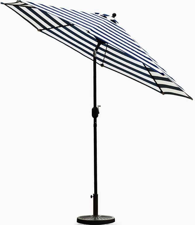 Sunnyglade 7.5' Patio Umbrella Outdoor Tilt Umbrella Blue/White Stripe | Market - Image 2