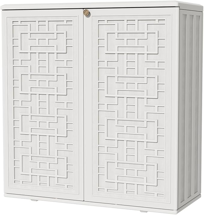 Outdoor Storage Cabinet Waterproof, Resin 62 Gallon Deck Box by KINYING