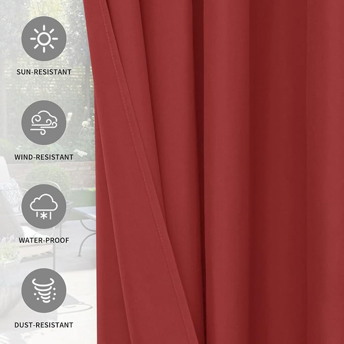 Easy-Going 100% Waterproof Outdoor Curtains 54x108 inch, Gazebo and Pergola 2 - Image 5