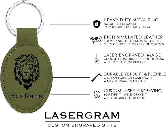 LaserGram Oval Keychain, Sunflowers, Personalized Engraving Included