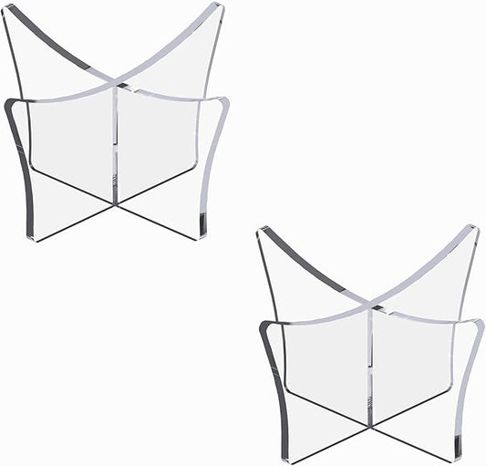 Acrylic Large Ball Stand Holder 4.7x2.6 Inch, 2-Pack Display Stand for Football Basketball Soccer, Clear Volleyball Rugby Case Rack