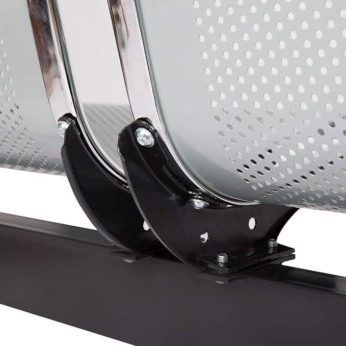 Waiting Room Chair Bench - Airport Reception Bench with Arms Guest Reception Chairs Office Chair Lobby Bench Seating Office Bench Waiting Area Chairs for Airport Market Bank Hospital School, Silver