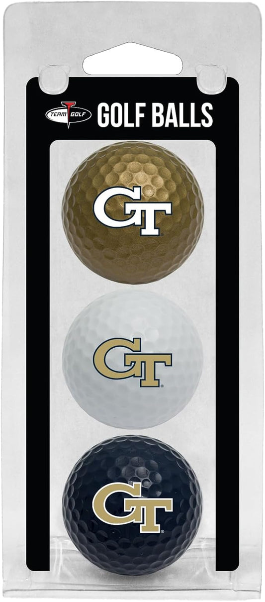 Team Golf NCAA Regulation Size Golf Balls, 3 Pack, Full Color Durable Team Imprint