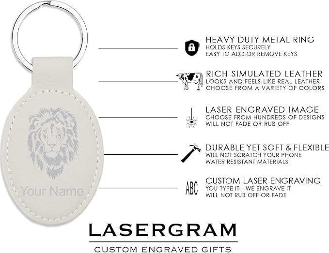 LaserGram Oval Keychain, Disc Golf, Personalized Engraving Included