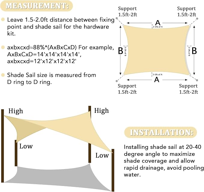 Shade&Beyond 12'x24' Sun Shade Sail Canopy Rectangle, UV Block Breathable - Image 6