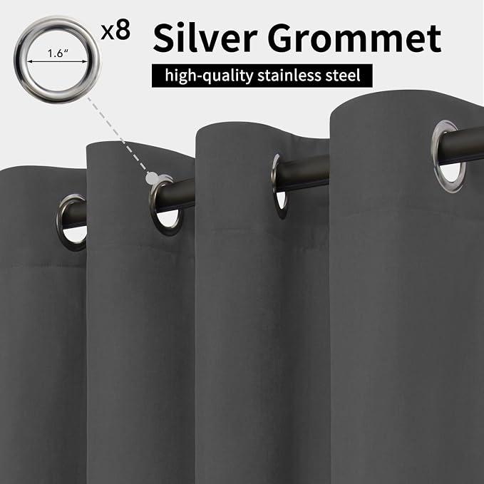 Easy-Going Outdoor Curtains for Patio 1 Panel, 54x120 inch, Weatherproof - Image 2