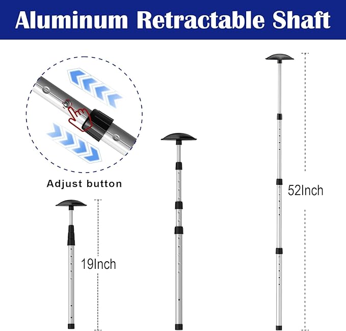 Golf Travel Bag Support Pole Aluminium Golf Travel Bag Pole 52In to Protect Golf Clubs from Impacts,Retractable Shaft Fit Golf Bag