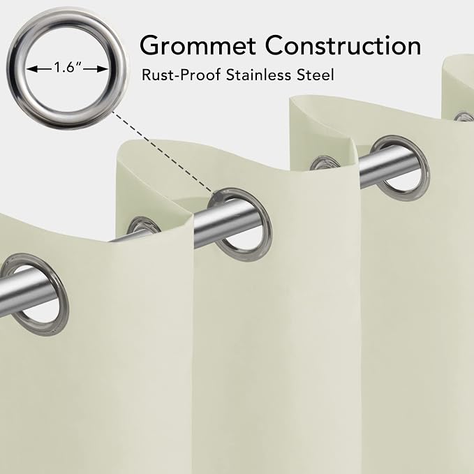Easy-Going 100% Waterproof Outdoor Curtains 54x120 inch, Gazebo and Pergola 2 - Image 3
