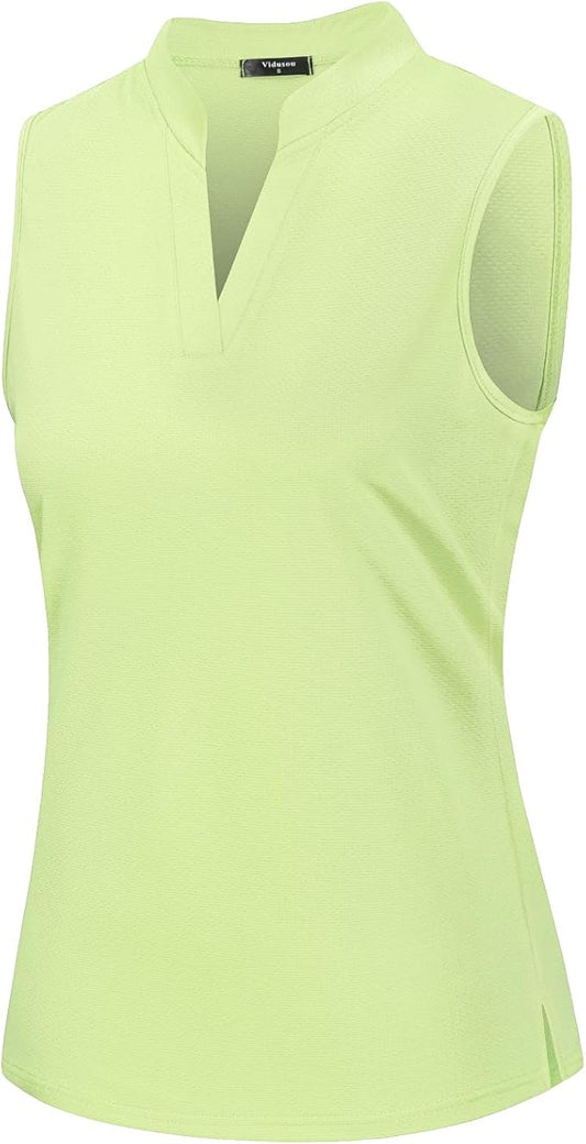 Womens Sleeveless Golf Polo Shirts Lightweight Tennis Sport Tops
