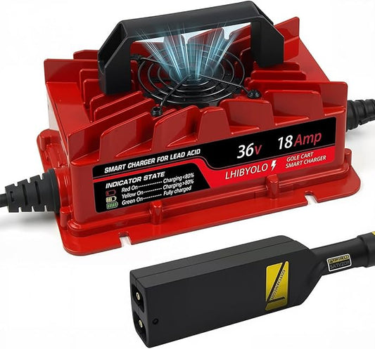 36V Golf Carts Battery Charger for 18 AMP EZGO TXT, 4-6 Hours Full Charger, Club Car Charger 36 Volt,with 2008-Present EZGO TXT