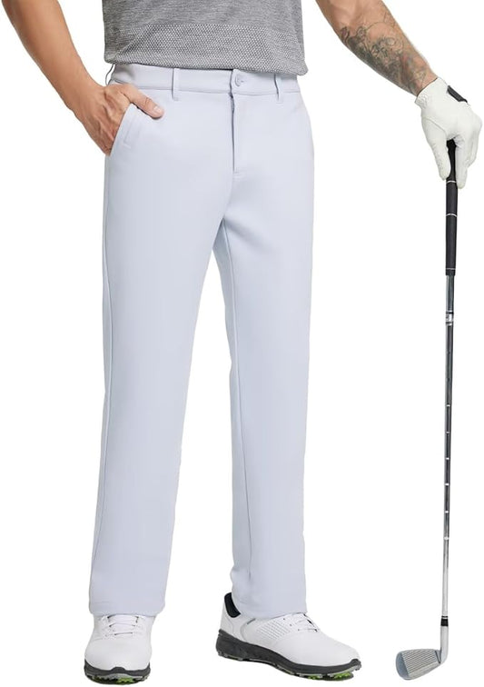 M MAELREG Golf Fleece Lined Pants Men Softshell Water-Resistant Workout Casual Outdoor Hiking Insulated Winter Pants for Men