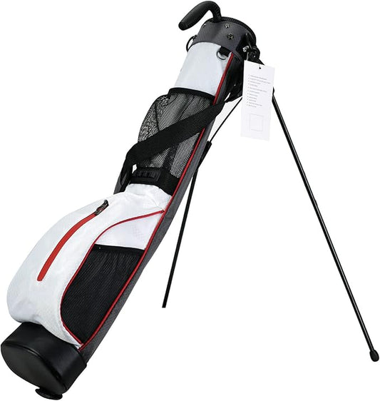 Golf Stand Bag, Lightweight Mini Golf Sunday Bag with Rain Cover and Removable Padded Shoulder Strap, 2 Model Options -2 Way Divider and 4 Way Divider, Waterproof Wear-Resistant Durable Fabric Golf Bag for Women and Men