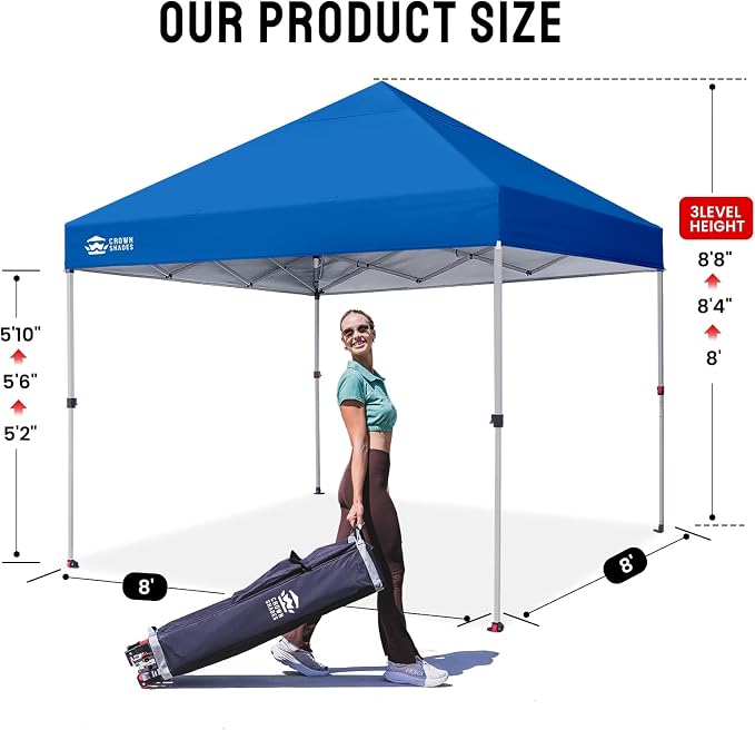 CROWN SHADES 8x8 Pop Up Canopy Tent - Image 5