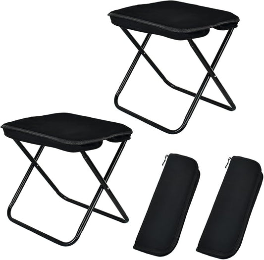 Collapsible Stool 2 Pack, Portable Chair, Lightweight Portable Stool for Adults, Portable Chairs for Adults, Holds Up to 220LBS, Ideal for Camping, Hiking, Outdoors, and Events