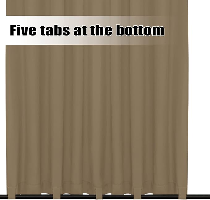 Easy-Going Outdoor Curtains for Patio 1 Panel, 110x96 inch, Khaki | Waterproof - Image 4