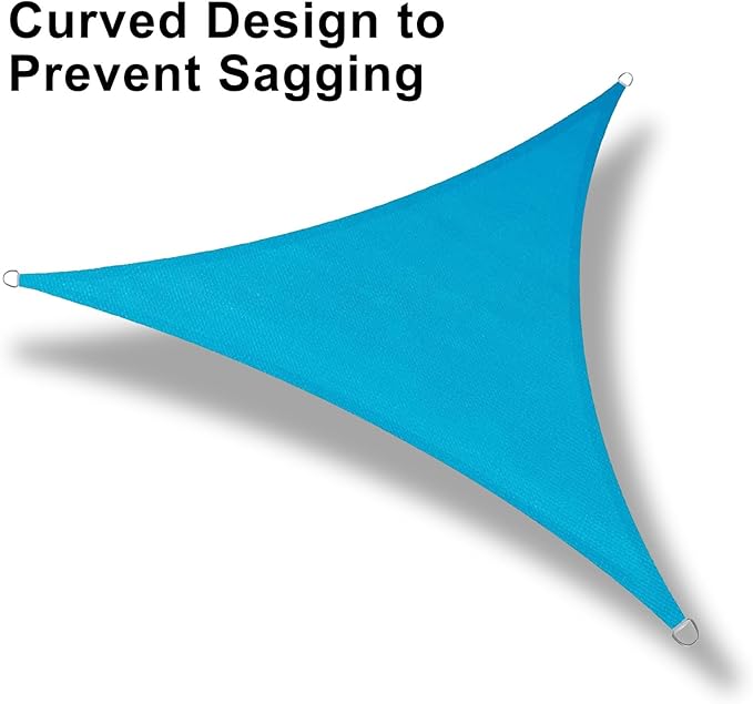 LOVE STORY Custom Size 17' x 29' x 29' Sun Shade Sail, Turquoise Blue | HDPE - Image 6