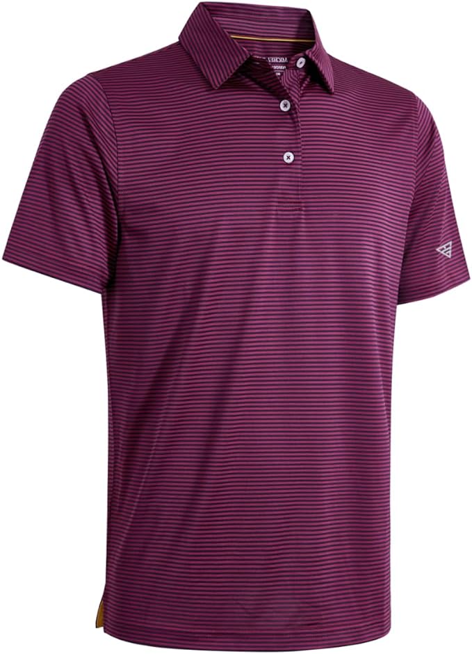Golf Shirts for Men Dry Fit Short Sleeve Print Performance Moisture Wicking Polo Shirt