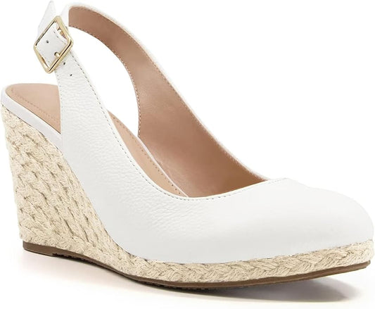 Womens Espadrilles Wedge Sandals Closed Toe Slingback Wedges Pumps Platform Heeled Sandal