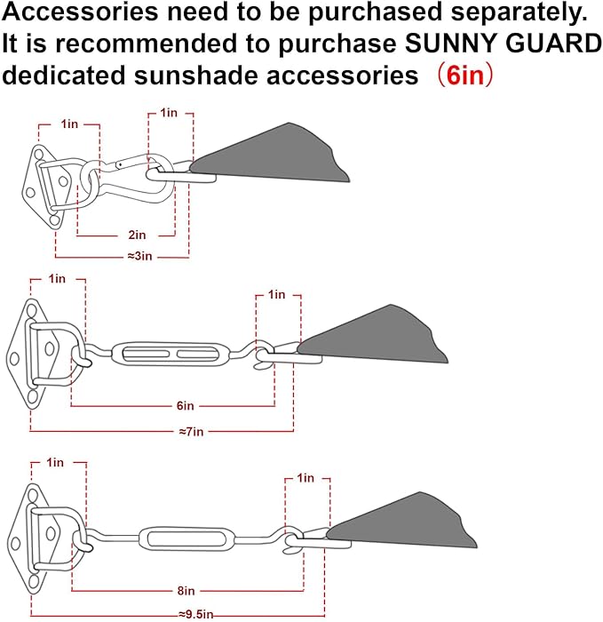 SUNNY GUARD 12' x 12' Rectangle Shade Sail 95% UV Block Outdoor Canopy | Sun - Image 5