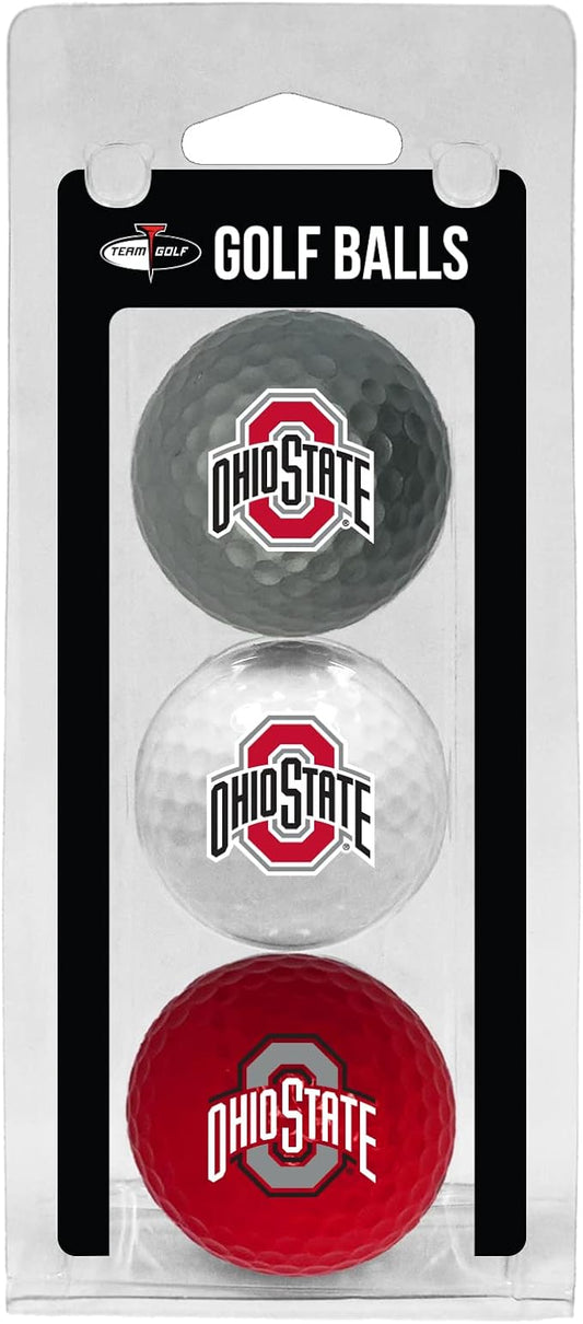 Team Golf NCAA Regulation Size Golf Balls, 3 Pack, Full Color Durable Team Imprint