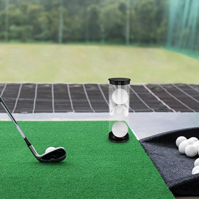 HANABASS 4pcs Transparent Tennis Ball Can Holder Empty Golf Canister Clear Plastic Tennis Tube Small Balls Storage Container for Golf Training Accessories