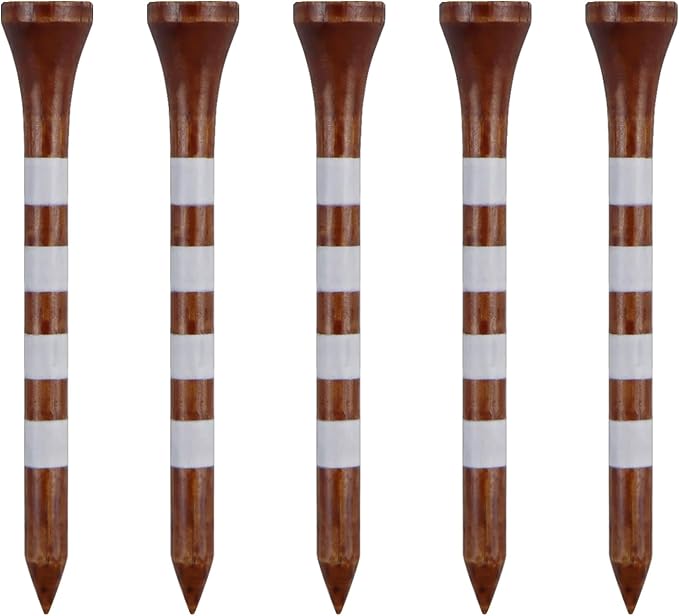 Wooden Golf Tees 3-1/4", 2-3/4", 2-1/8", 1-1/2" Available, 100 Count (Natural Color, White, Black, Blue, Red, Green, Yellow, Pink, Orange)