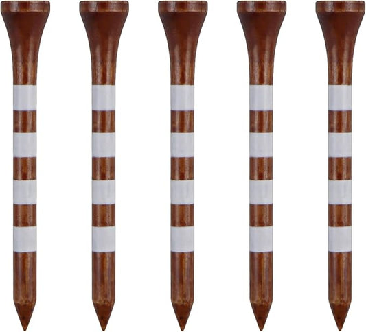 Wooden Golf Tees 3-1/4", 2-3/4", 2-1/8", 1-1/2" Available, 100 Count (Natural Color, White, Black, Blue, Red, Green, Yellow, Pink, Orange)