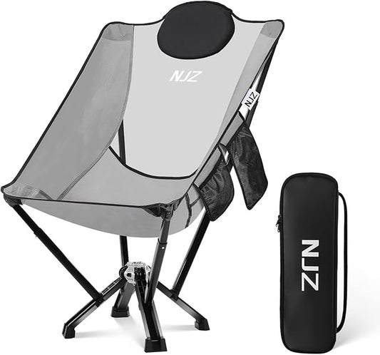 High-Back Camping & Indoor Relax Chair, Compact Foldable Chairs with Aircraft-Grade Aluminum Frame, Folding Chair Collapsible for Outdoor Camp, Home, Backpacking, Hiking, Beach, Supports 450lbs
