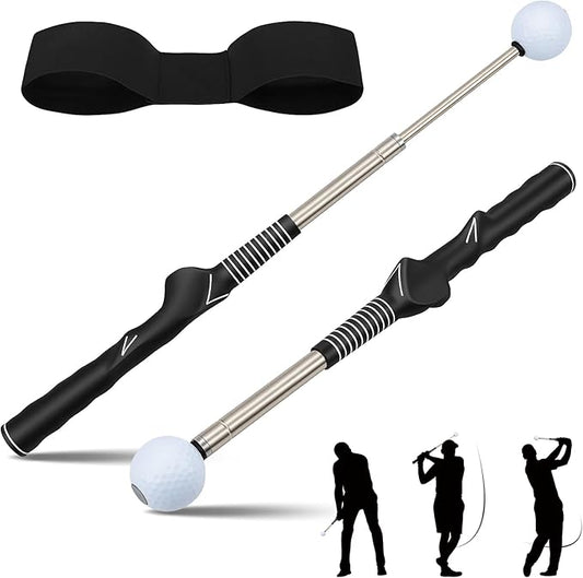 Golf Grip Trainer with Click Feedback – Retractable Swing Training Aid for Tempo, Wrist Position & Rhythm, Includes Arm Band for Right/Left Handed, Indoor Home Practice