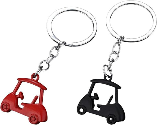 Pack Of 2 Zincs Alloy Realistic Golf Cart Keychains Golf Themed Holder Lightweight For Keys Bags Accessories