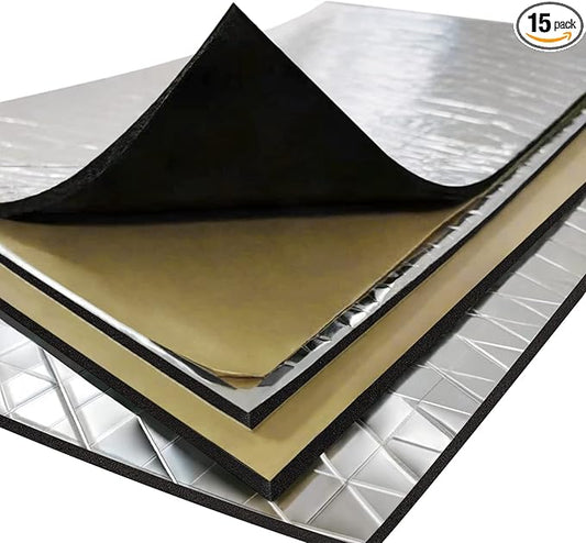Automotive Sound Deadening Materials - 197 mil 16.3 sqft Car Soundproof Foam Mat, Sound Dampener and Heat Insulation for Auto, Vehicle