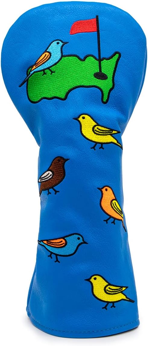 1 Pcs Montela Golf Club Covers,Colorful Birdie Tee 3 Wood Headcover Driver Headcover Fairway Wood Head Covers Hybrid Headcover Leather Golf Head Covers for Odyssey Scotty Cameron Taylormade
