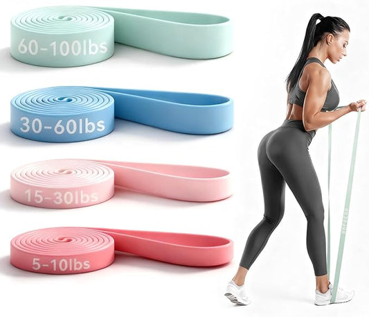 HAPBEAR Pull Up Assistance Bands Set of 5 - Resistance Bands for Working Out, Stretching, Physical Therapy, Muscle Training