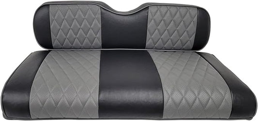 Huskey Parts Company 2PCS Charcoal Gray Golf Cart Front Seat Cover Diamond Stitching for EZGO TXT/Medalist 1994-2013, Marine Grade Vinyl, Custom Fit, Staple On…
