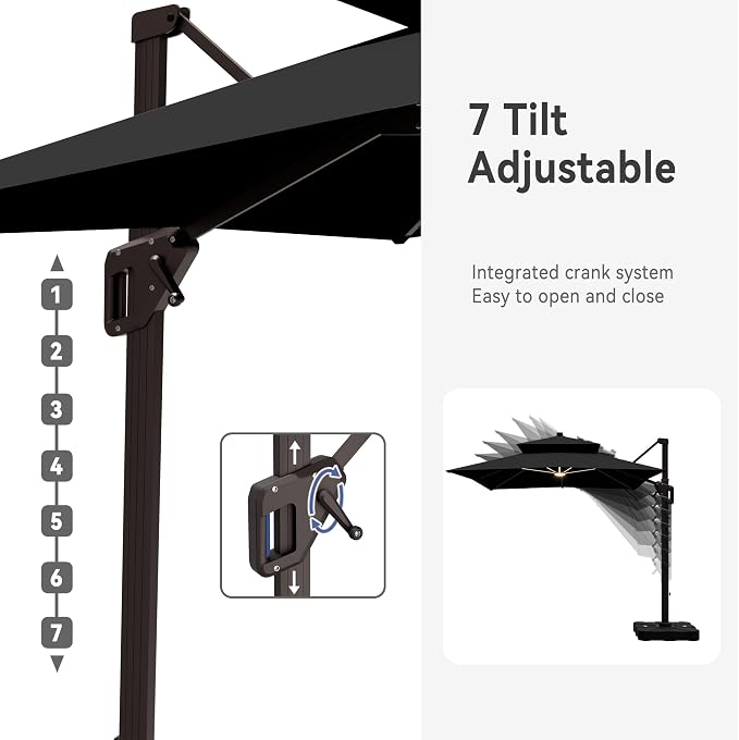 9' X 12' Cantilever Patio Outdoor Umbrella - Image 5