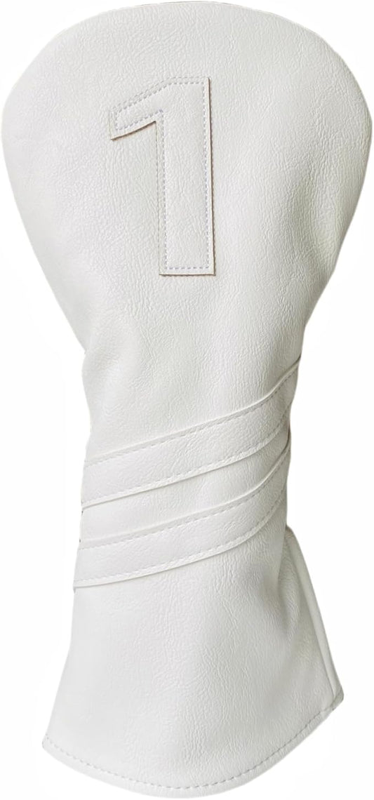 1pc Golf Club Head Cover Or 3pcs Golf Club Covers for Driver 3 Wood and Hybrids - White Golf Driver Headcover Fairway Wood Head Cover Hybrid Headcover Designed for All Brand