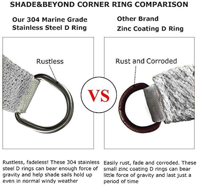 Shade&Beyond 5'x5' Sun Shade Sail Canopy Square, UV Block Breathable Curved - Image 5