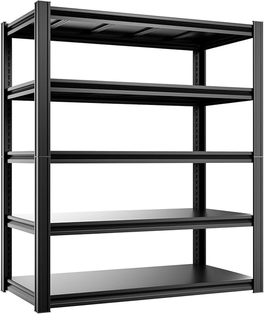 5-Tier 40”D X 20”W X 72”H Heavy Duty Garage Storage Shelves 2500LBS Basement Shelving Heavy Duty Adjustable Unit Rack Metal Rack(Black)