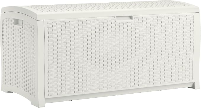 Suncast 99 Gallon Wicker Horizontal Outdoor Deck Box by Unknown
